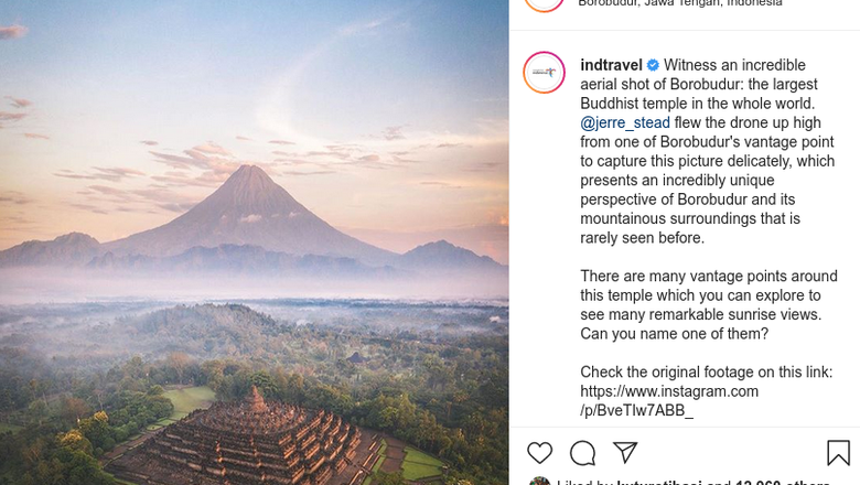 Sempat Heboh, Kemenparekraf Hapus Foto Gunung Lancip Borobudur